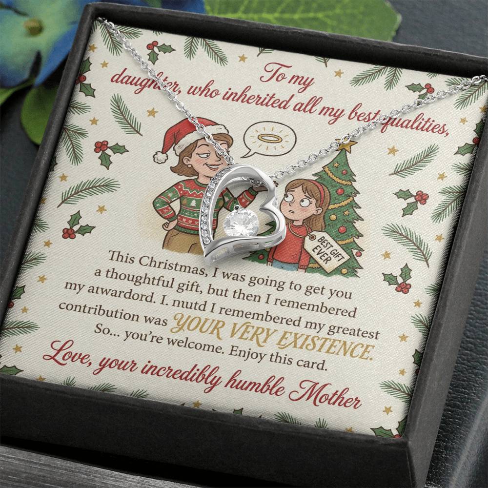 To My Daughter Necklace From Mother, Funny Christmas Gift, Holiday Gift For Daughter, Mother Daughter Gift - Love Knot Necklace-LKN92225