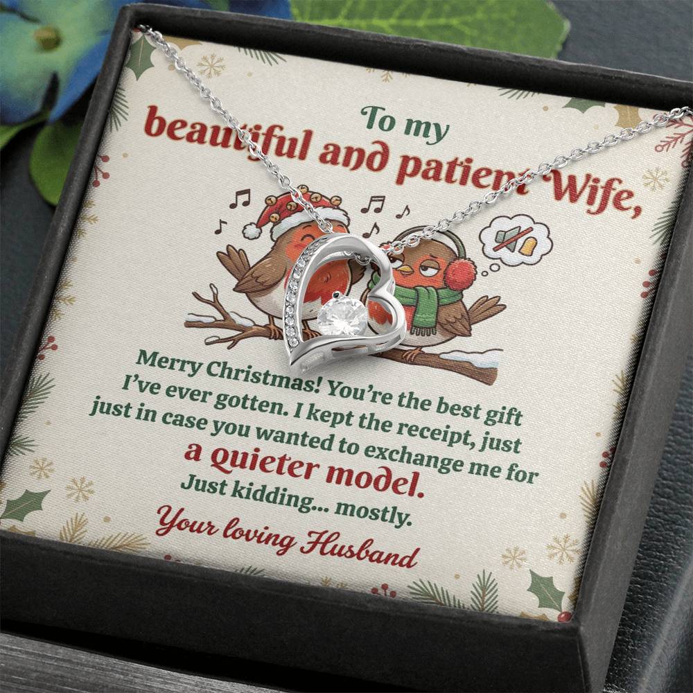 To My Wife Necklace From Husband, Funny Christmas Gift For Her, Xmas Gift Idea - Love Knot Necklace-LKN91668