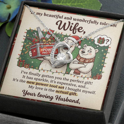 To My Wife Necklace From Husband, Funny Christmas Gift, Humorous Birthday Present for Her, Love Knot Necklace-LKN61772