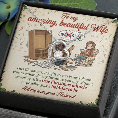 To My Wife Necklace From Husband, Funny Christmas Gift, Holiday Present for Her - Love Knot Necklace-LKN45614