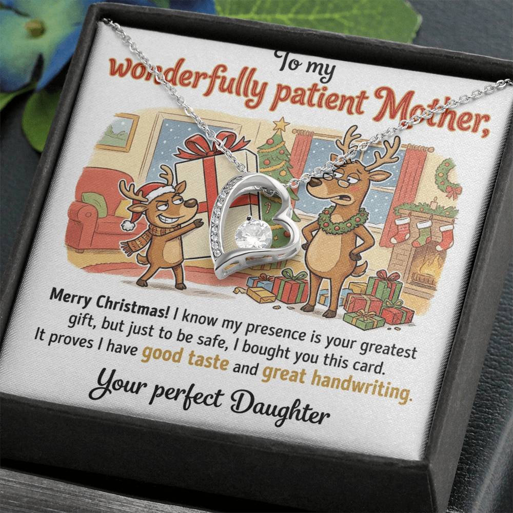 To My Mother Necklace From Daughter, Funny Christmas Gift For Mom, Holiday Present From Daughter, Love Knot Necklace-LKN96499