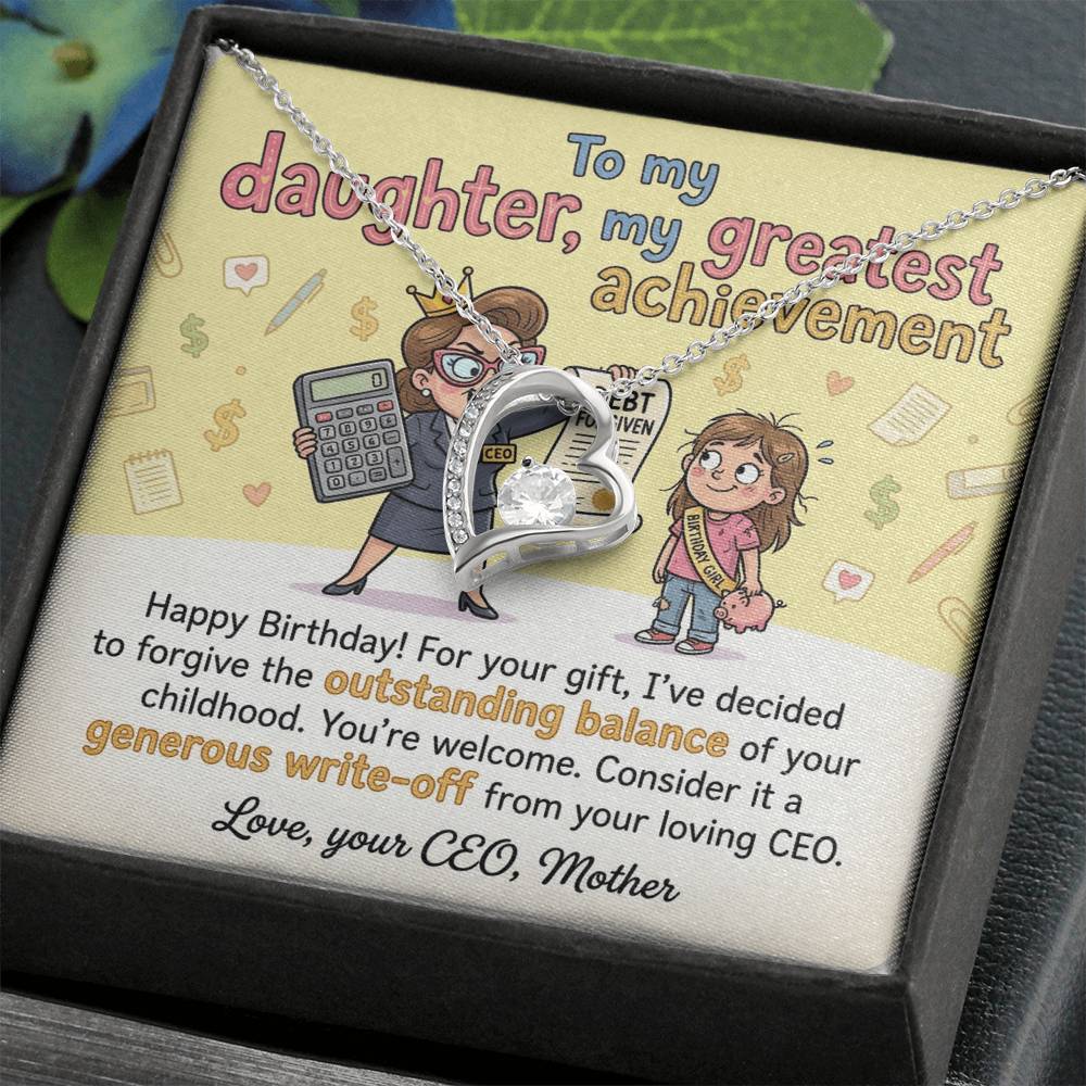 To My Daughter Necklace From Mother, Funny Happy Birthday Gift, CEO Mom Gift For Her - Love Knot Necklace-LKN28995