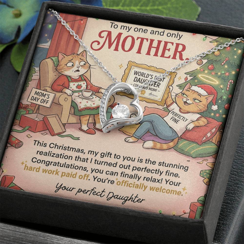To My Mother Necklace From Daughter, Funny Christmas Gift For Mom, Hard Work Paid Off, Love Knot Necklace-LKN94846
