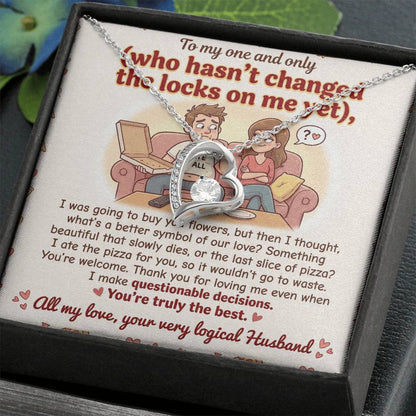 To My Wife Necklace From Husband, Funny Anniversary Gift For Her, Romantic Birthday Present, Thank You For Loving Me - Love Knot Necklace-LKN91999