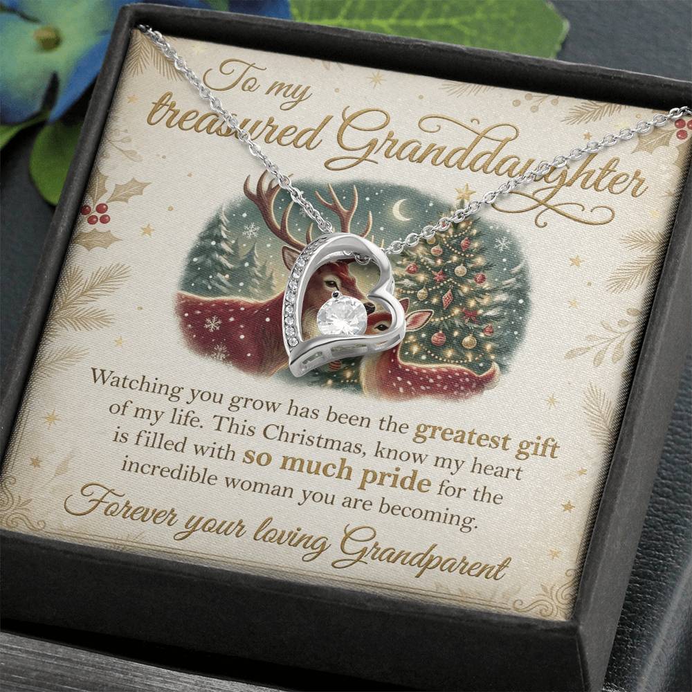 To My Granddaughter Necklace From Grandparent, Christmas Gift For Granddaughter, Grandparent To Granddaughter Gift - Love Knot Necklace-LKN23442