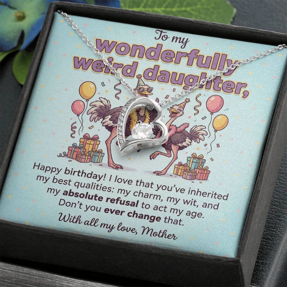 To My Daughter Necklace From Mother, Funny Birthday Gift for Weird Daughter, From Mom - Love Knot Necklace-LKN26959