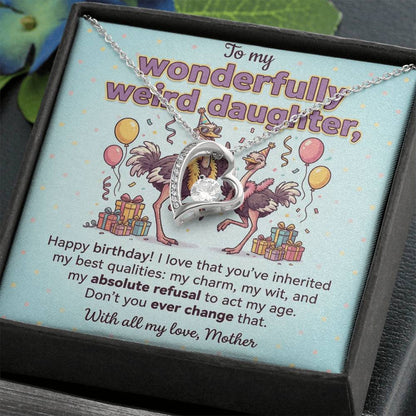 To My Daughter Necklace From Mother, Funny Birthday Gift for Weird Daughter, From Mom - Love Knot Necklace-LKN26959