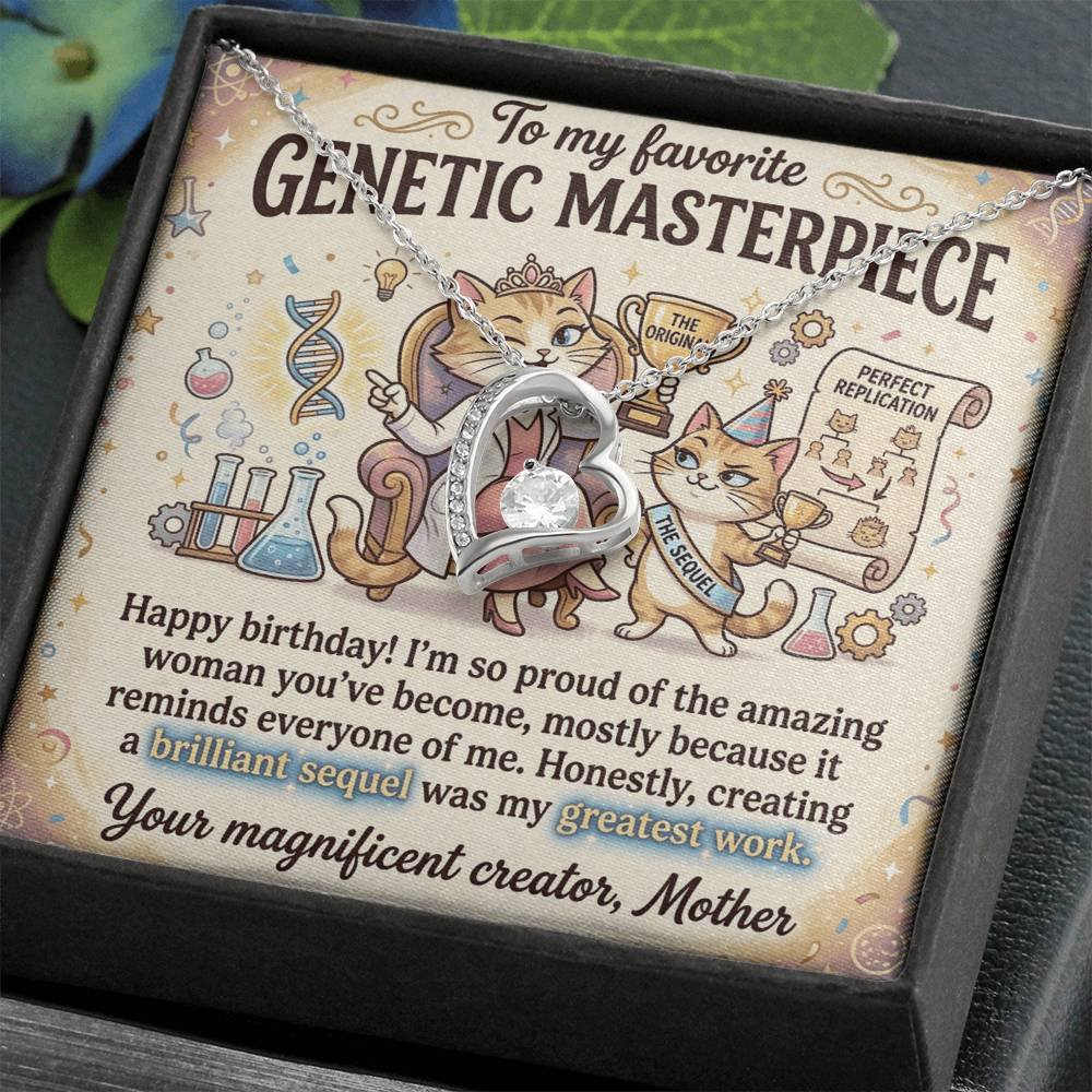 To My Daughter Necklace From Mom - Happy Birthday Gift, Funny Sentimental Gift for Adult Daughter, Genetic Masterpiece - Love Knot Necklace-LKN82560