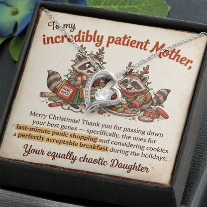 To My Mother Necklace From Daughter, Funny Christmas Gift, Holiday Gift for Mom - Love Knot Necklace-LKN87186