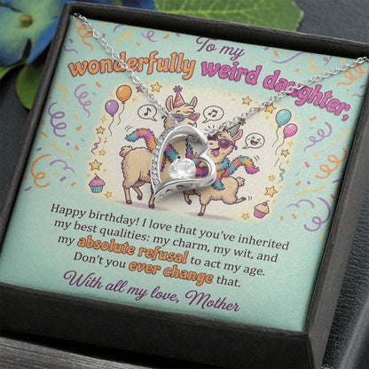 To My Daughter Necklace From Mother, Happy Birthday Gift, Funny Gift for Weird Daughter from Mom - Love Knot Necklace-LKN73327