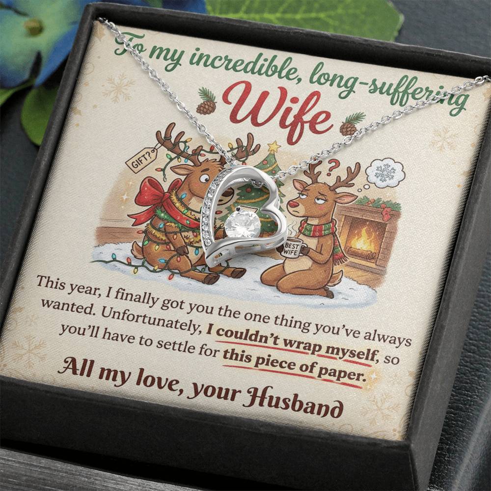 To My Wife Necklace From Husband, Funny Christmas Gift For Her, Romantic Anniversary Present, Love Knot Necklace-LKN58630