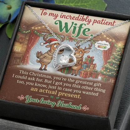 To My Incredibly Patient Wife Necklace From Husband, Funny Christmas Gift For Her, Love Knot Necklace-LKN54296