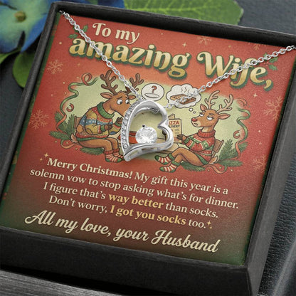 To My Wife Necklace From Husband, Funny Christmas Gift For Her, Romantic Husband To Wife Gift, Love Knot Necklace-LKN49311