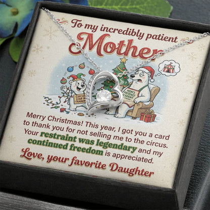 To My Mother Necklace From Daughter, Funny Christmas Gift For Mom, Holiday Appreciation Gift - Love Knot Necklace-LKN45568