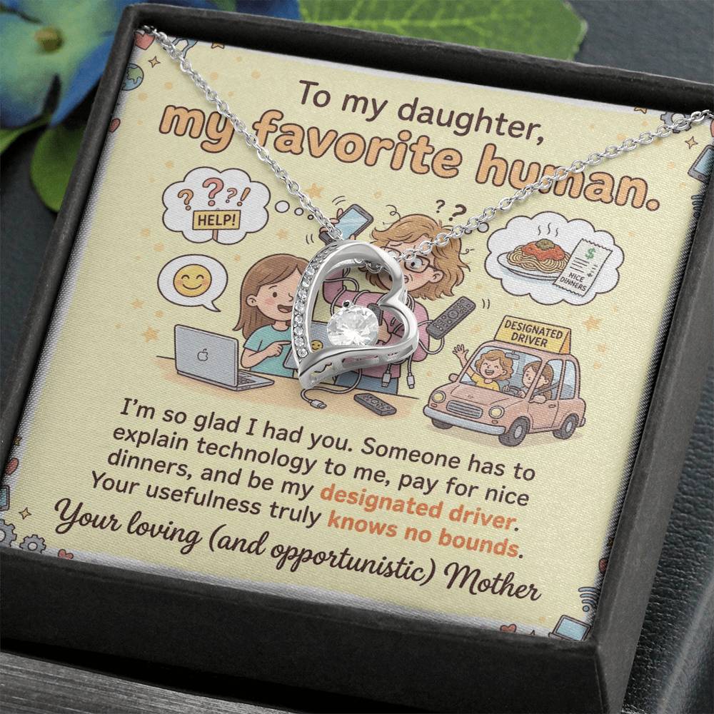 To My Daughter Necklace From Mother - Funny Birthday Gift for Daughter, Christmas Present From Mom, Appreciation Gift - Love Knot Necklace-LKN12314