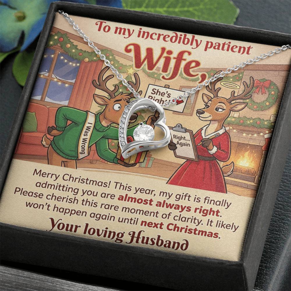 To My Wife Necklace From Husband, Funny Christmas Gift For Her, Admitting You're Right - Love Knot Necklace-LKN11928