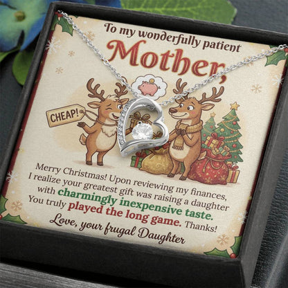 To My Mother Necklace From Daughter, Funny Christmas Gift, Mom Gift for Christmas, Merry Christmas Mom - Love Knot Necklace-LKN61313