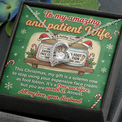 To My Wife Necklace From Husband, Funny Christmas Gift, Holiday Present for Her, Love Knot Necklace-LKN12201