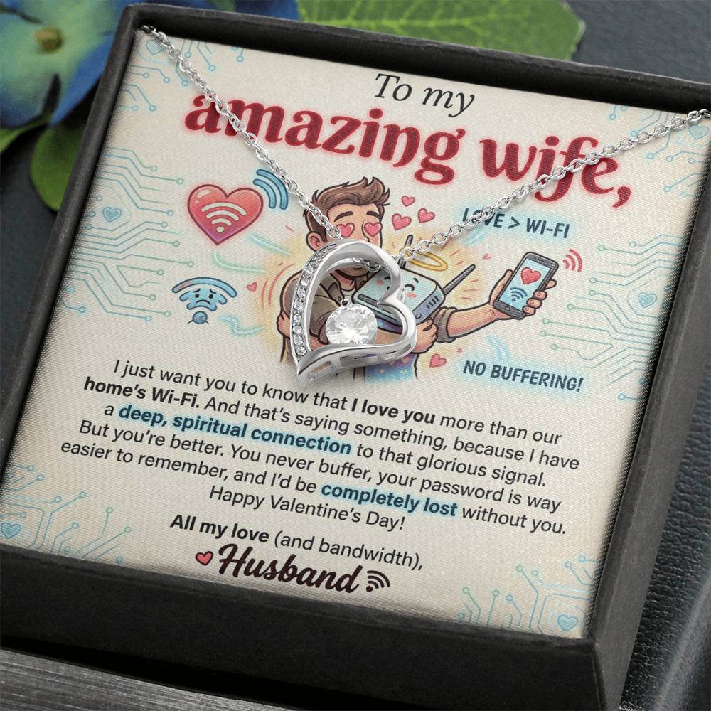 To My Wife Necklace From Husband, Funny Valentine's Day Gift, Romantic Anniversary Gift, Love Knot Necklace-LKN18779