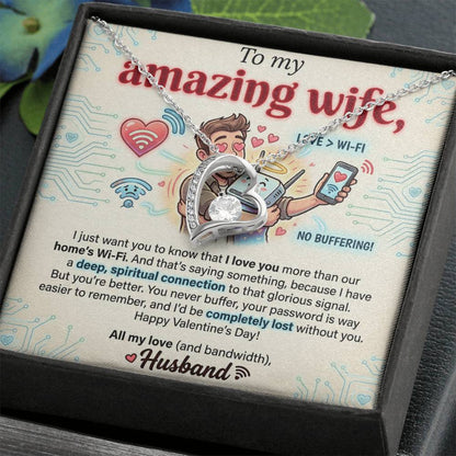 To My Wife Necklace From Husband, Funny Valentine's Day Gift, Romantic Anniversary Gift, Love Knot Necklace-LKN18779