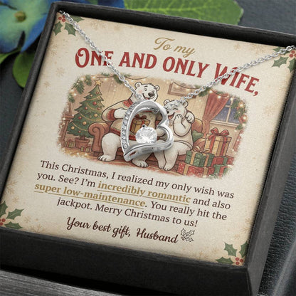 To My One and Only Wife Necklace From Husband, Funny Christmas Gift for Her, Romantic Wife Present, Love Knot Necklace-LKN15984