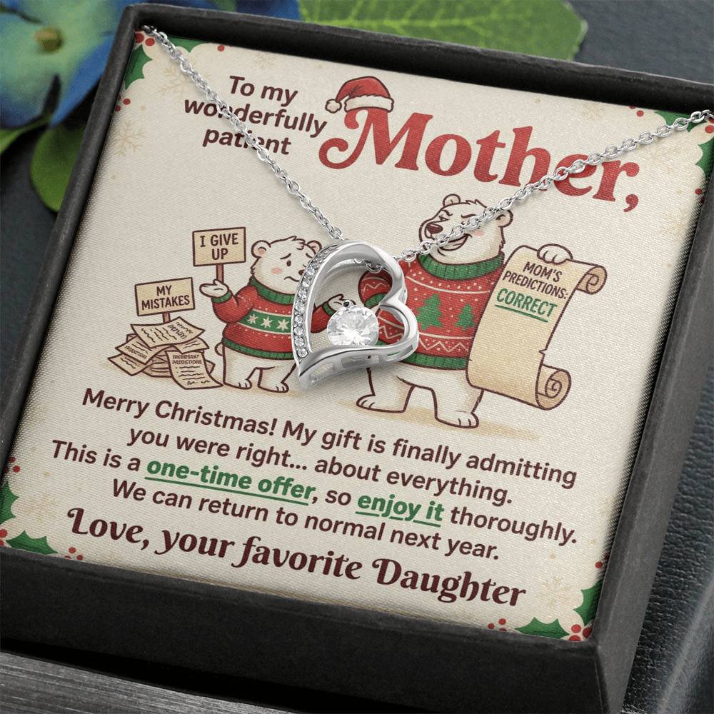 To My Mother Necklace From Daughter, Funny Christmas Gift For Mom, Holiday Present, You Were Right Gift - Love Knot Necklace-LKN96296