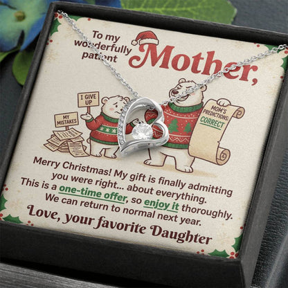 To My Mother Necklace From Daughter, Funny Christmas Gift For Mom, Holiday Present, You Were Right Gift - Love Knot Necklace-LKN96296