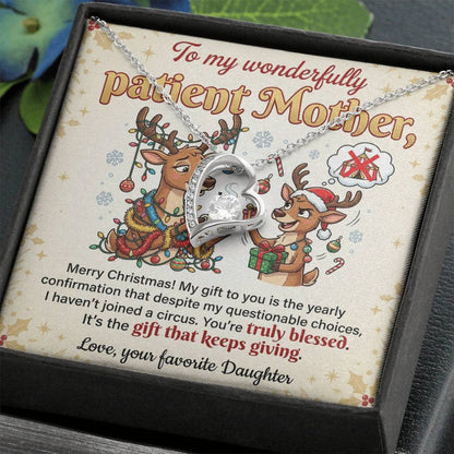 To My Mother Necklace From Daughter, Funny Christmas Gift For Mom, Xmas Present, Birthday Gift - Love Knot Necklace-LKN36317