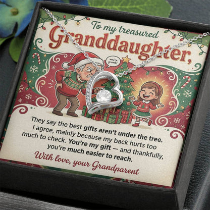 To My Granddaughter Necklace From Grandparent, Funny Christmas Gift, Xmas Present For Granddaughter, Granddaughter Jewelry - Love Knot Necklace-LKN75837