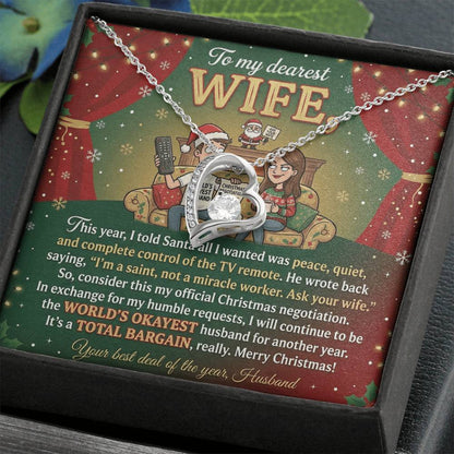 To My Wife Necklace From Husband, Funny Christmas Gift Idea, Holiday Present for Her - Love Knot Necklace-LKN30710