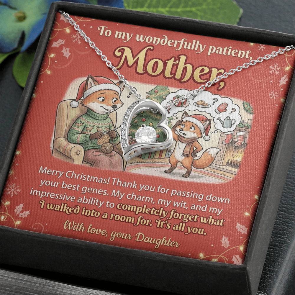 To My Mother Necklace From Daughter, Funny Christmas Gift for Mom, Xmas Present, Sentimental Gift from Daughter, Love Knot Necklace-LKN34947