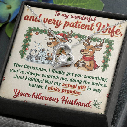 To My Wife Necklace From Husband, Funny Christmas Gift For Her, Hilarious Present For Wife - Love Knot Necklace-LKN17135