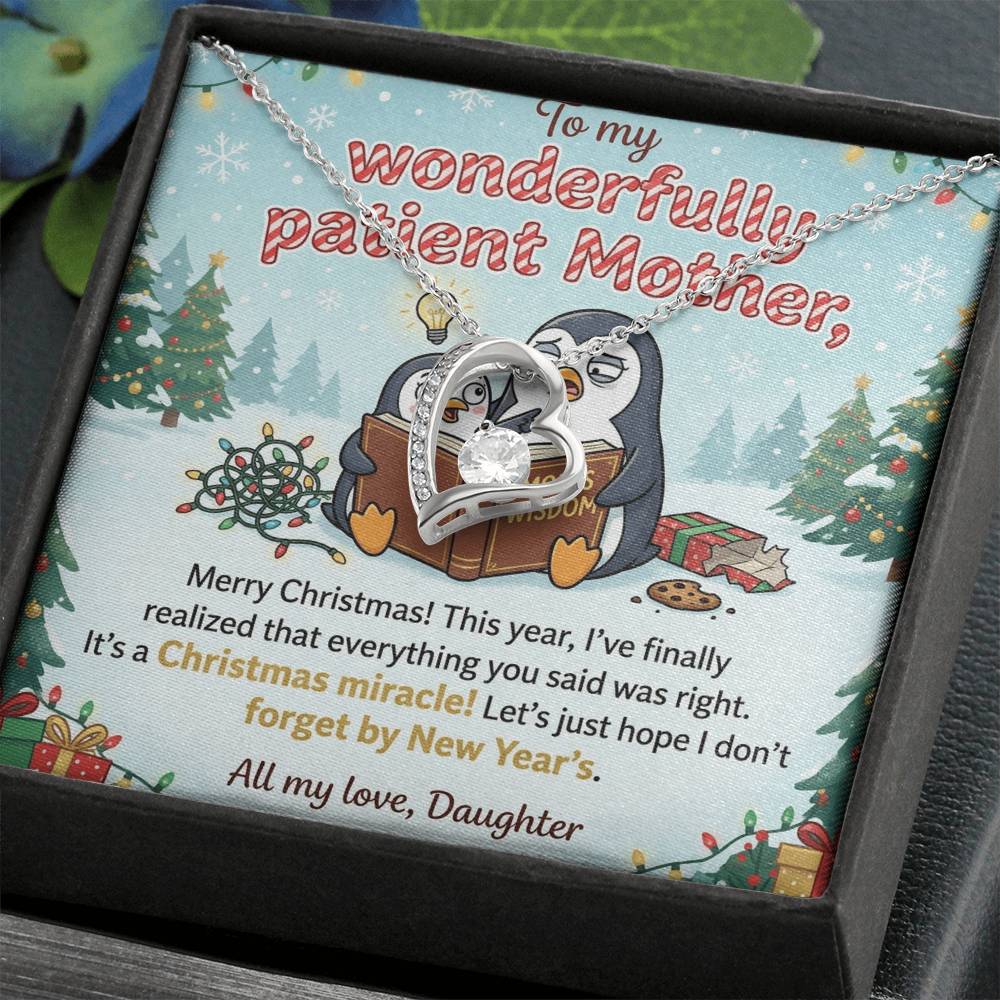 To My Mother Necklace From Daughter, Funny Christmas Gift for Mom, Mom Birthday Gift, Love Knot Necklace-LKN83182