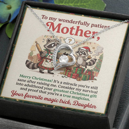 To My Mother Necklace From Daughter, Funny Christmas Gift For Mom, Holiday Gift, Merry Christmas - Love Knot Necklace-LKN18617