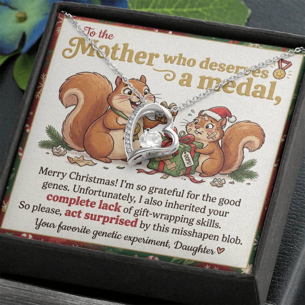 To My Mother Necklace From Daughter, Funny Christmas Gift, Holiday Gift for Mom - Love Knot Necklace-LKN83215