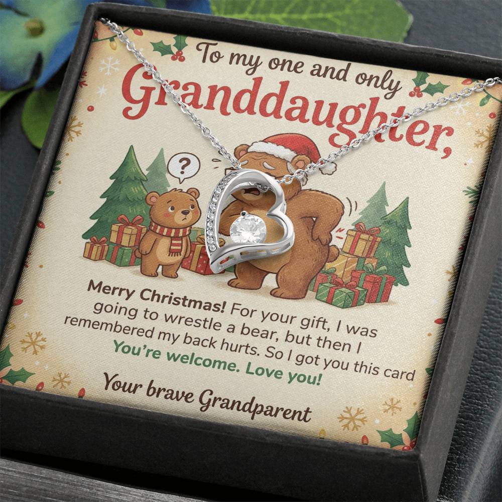To My Granddaughter Necklace From Grandparent, Funny Christmas Gift, Granddaughter Christmas Present, Sentimental Gift - Love Knot Necklace-LKN36805