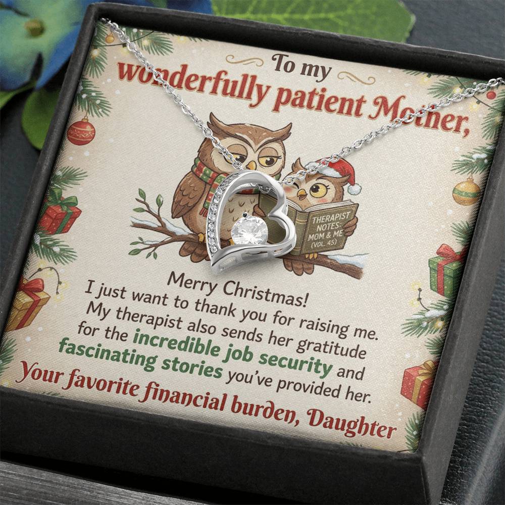 To My Mother Necklace From Daughter, Funny Christmas Gift for Mom, Humorous Holiday Gift, Love Knot Necklace-LKN68116