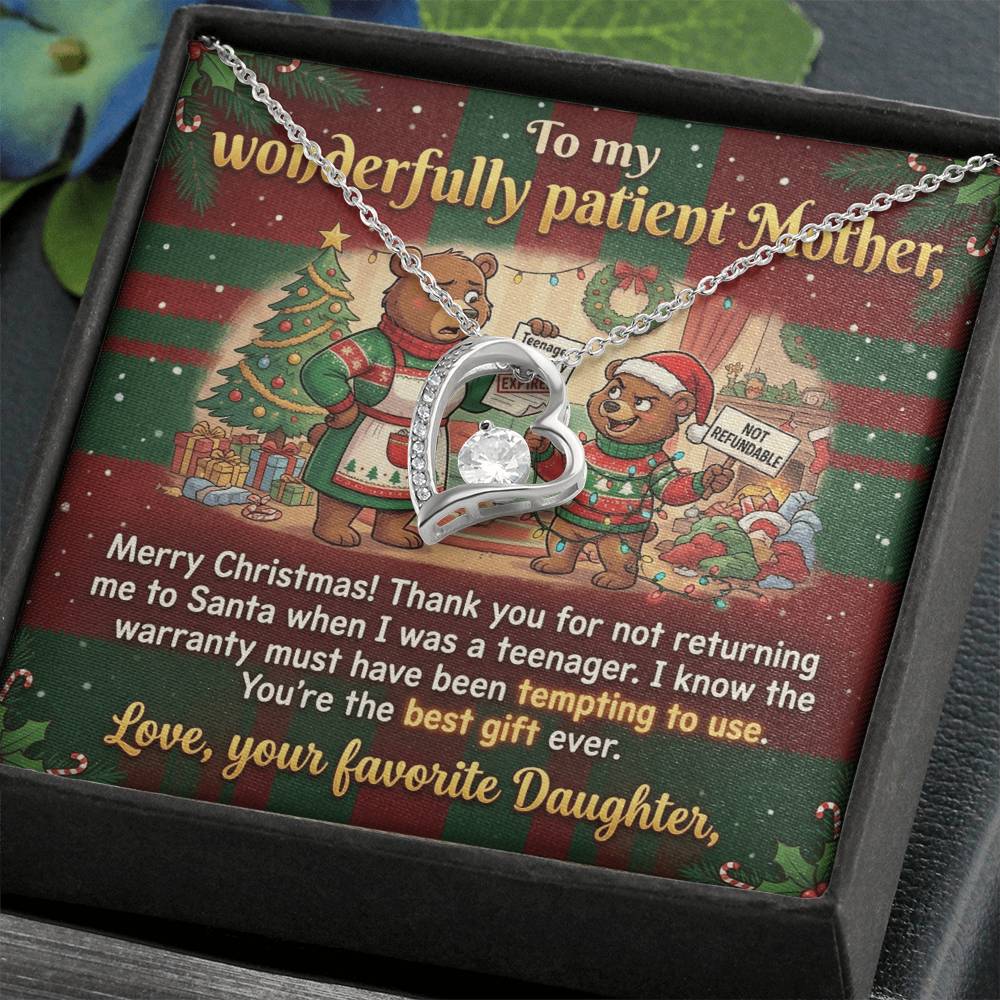 To My Mother Necklace From Daughter, Funny Christmas Gift For Mom, Birthday Gift, You're The Best Gift Ever, Love Knot Necklace-LKN10030