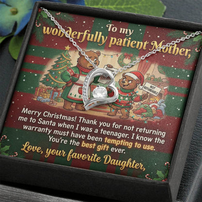 To My Mother Necklace From Daughter, Funny Christmas Gift For Mom, Birthday Gift, You're The Best Gift Ever, Love Knot Necklace-LKN10030