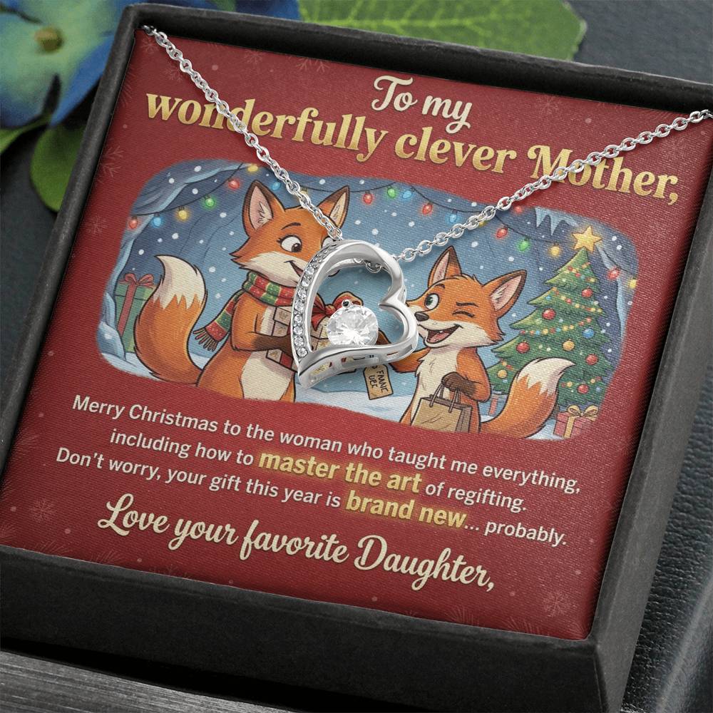 To My Mother Necklace From Daughter, Funny Christmas Gift for Mom, Holiday Gift for Mother, Love Knot Necklace-LKN49125