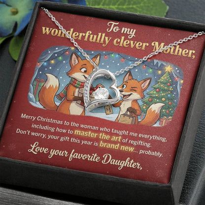 To My Mother Necklace From Daughter, Funny Christmas Gift for Mom, Holiday Gift for Mother, Love Knot Necklace-LKN49125