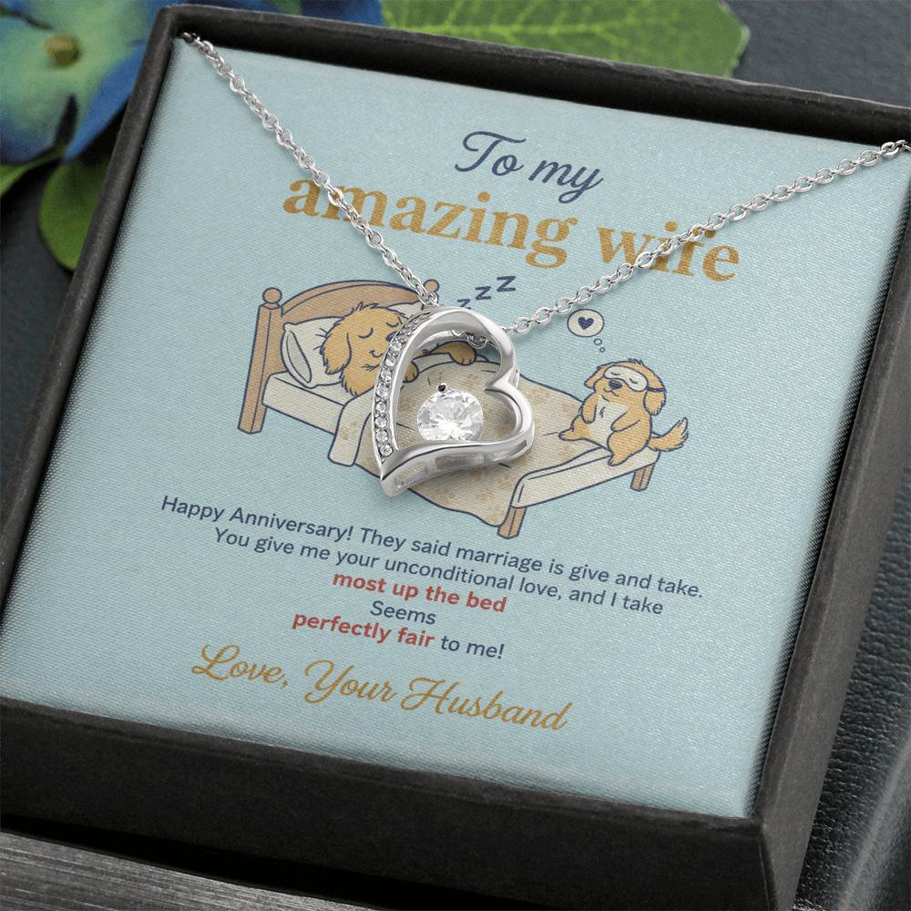 To My Wife Necklace From Husband, Happy Anniversary Gift, Funny Marriage Gift For Wife - Love Knot Necklace-LKN51197