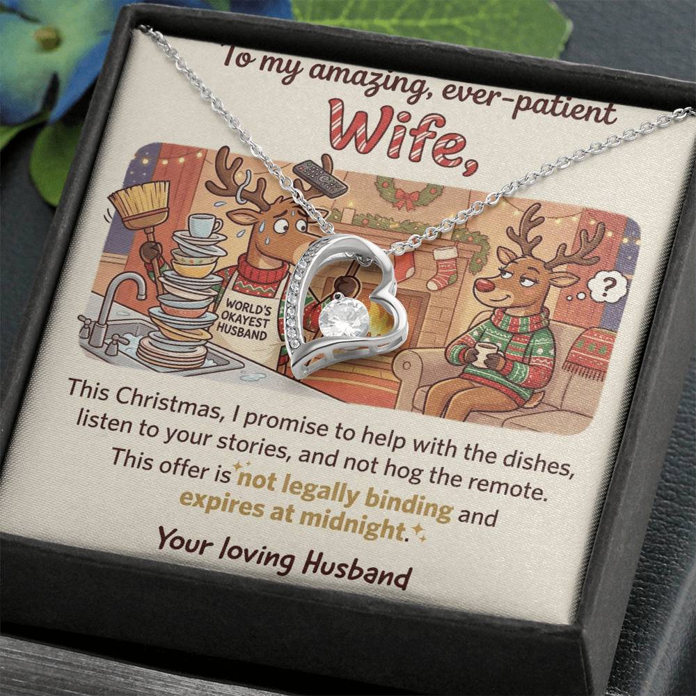 To My Wife Necklace From Husband, Funny Christmas Gift for Wife, Anniversary, Birthday Gift - Love Knot Necklace-LKN88569