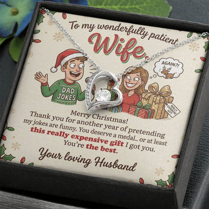 To My Wife Necklace From Husband, Funny Merry Christmas Gift, Sentimental Jewelry For Her, Love Knot Necklace-LKN19414