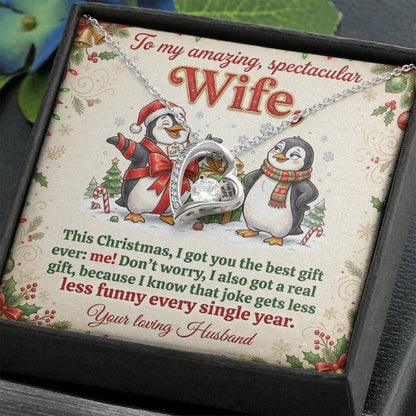 To My Wife Necklace From Husband, Funny Christmas Gift, Romantic Xmas Present for Her, Anniversary Gift, Love Knot Necklace-LKN18529