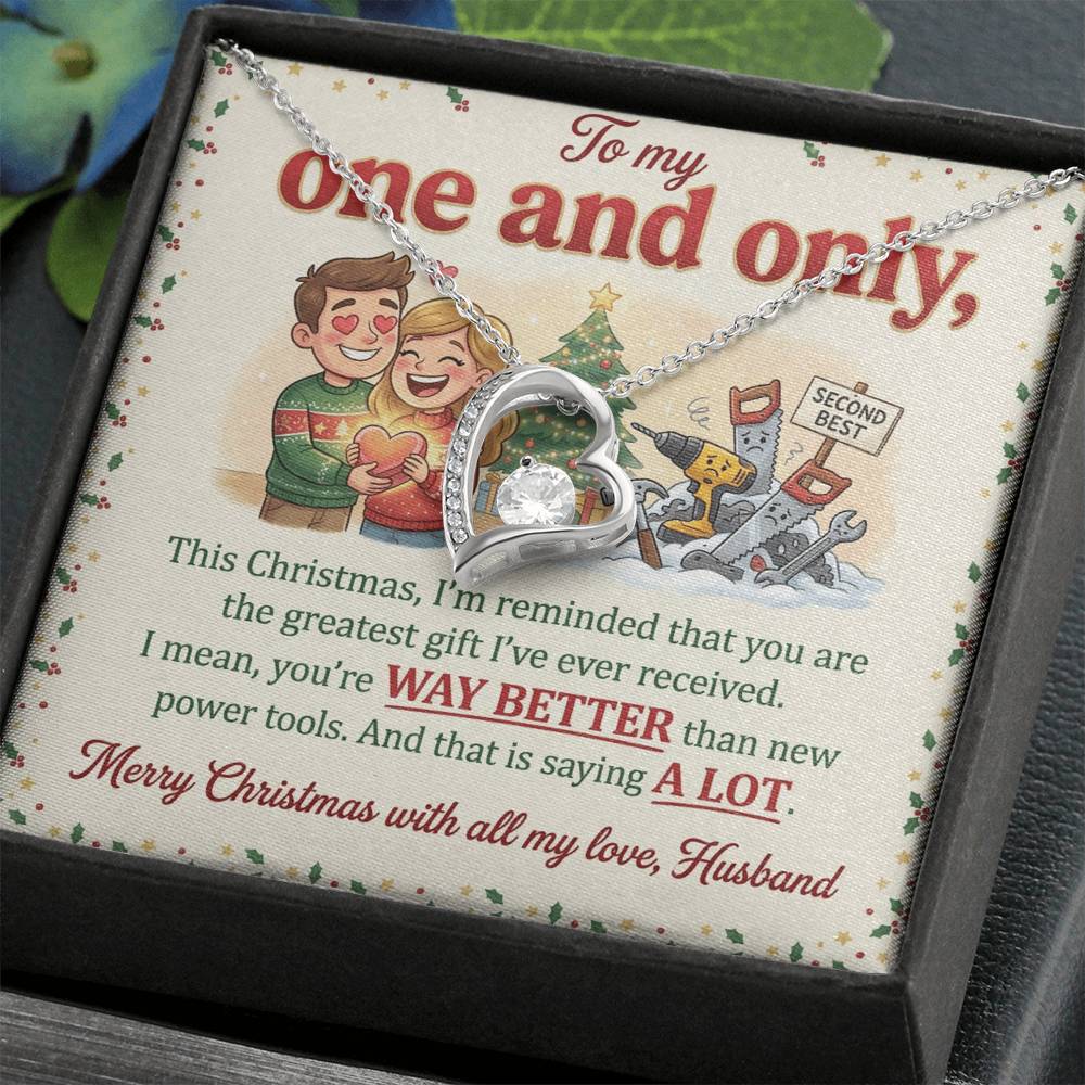 To My Husband Necklace From Wife, Funny Christmas Gift For Him, Anniversary Gift - Love Knot Necklace-LKN27001