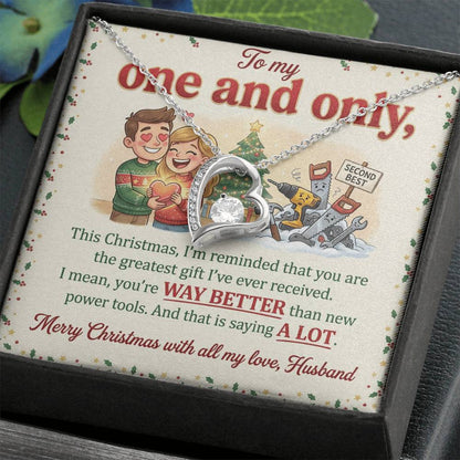 To My Husband Necklace From Wife, Funny Christmas Gift For Him, Anniversary Gift - Love Knot Necklace-LKN27001