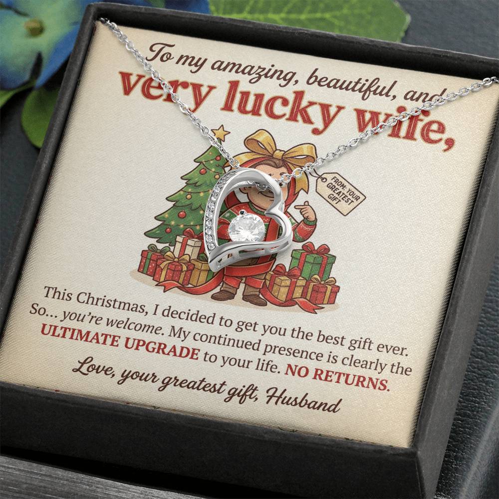 To My Wife Necklace From Husband - Funny Christmas Gift For Wife, Humorous Holiday Gift - Love Knot Necklace-LKN57418