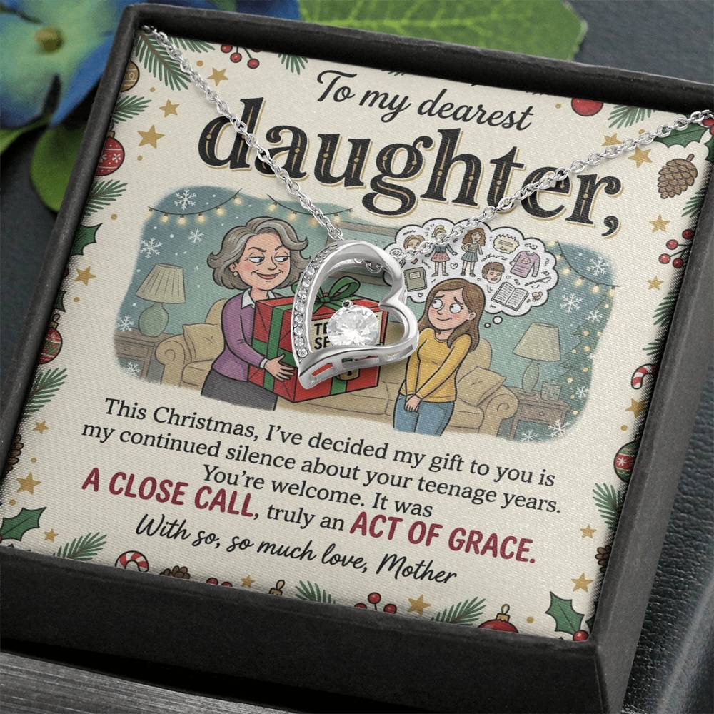 To My Daughter Necklace From Mother, Funny Christmas Gift for Daughter, Sentimental Teenage Years Present, Love Knot Necklace-LKN81682