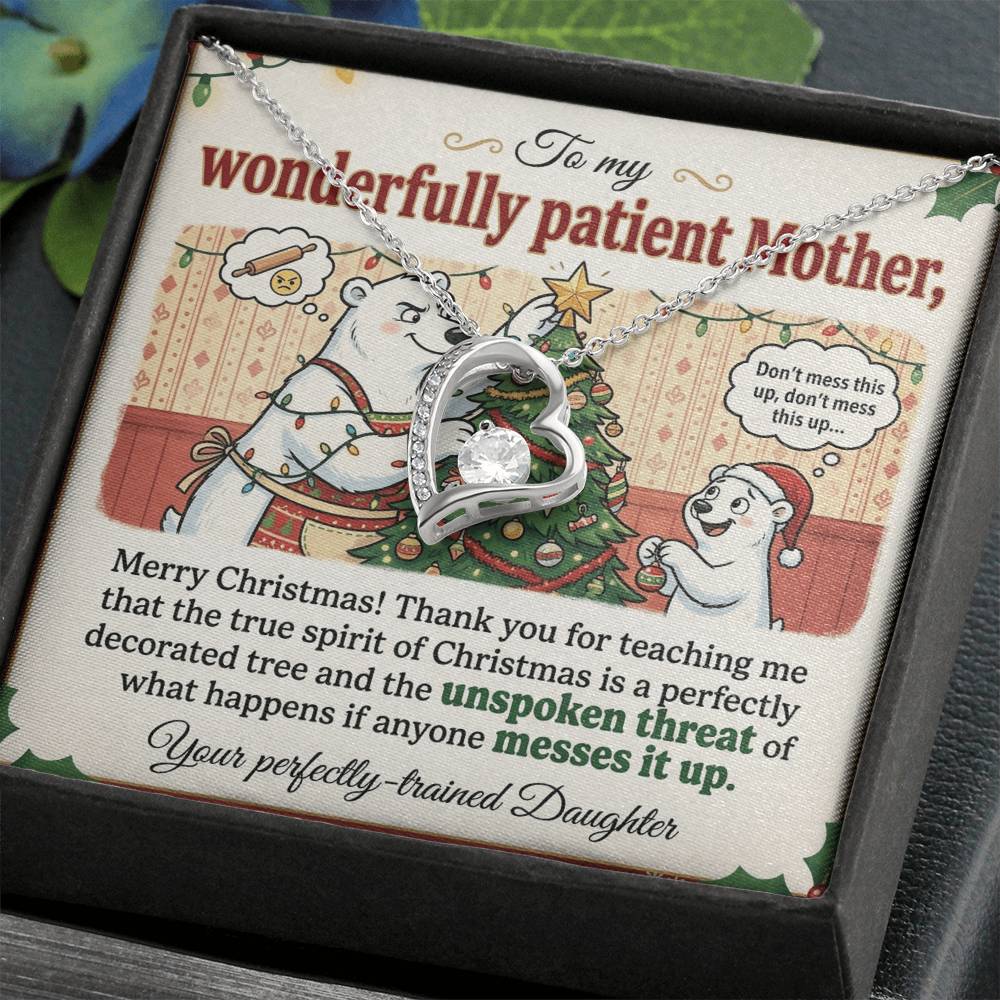 To My Mother Necklace From Daughter, Funny Christmas Gift, Merry Christmas Gift for Mom - Love Knot Necklace-LKN78059